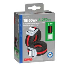 TIE-DOWN - COPPIA NASTRI TENSORI COMPLETI DI FIBBIA 2X250 CM LAMPA 60150
