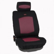 COPPIA COPRISEDILE ANTERIORI (2 PZ) UNION TEXTILE ROSSO NERO